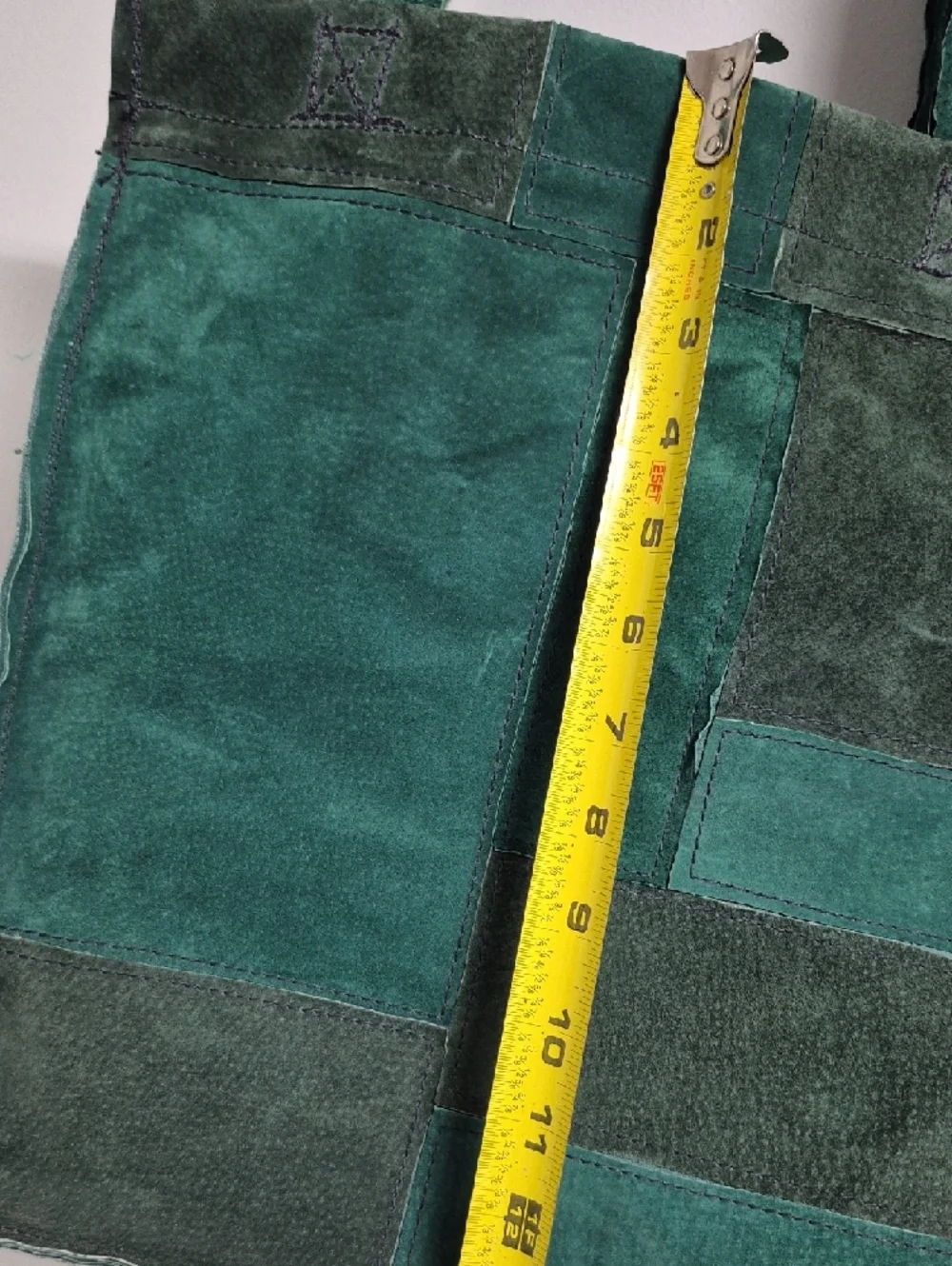 Mad JAZZIN Green MultiColor Leather Patchwork Tote Bag With Straps One Of A Kind - Picture 11 of 13